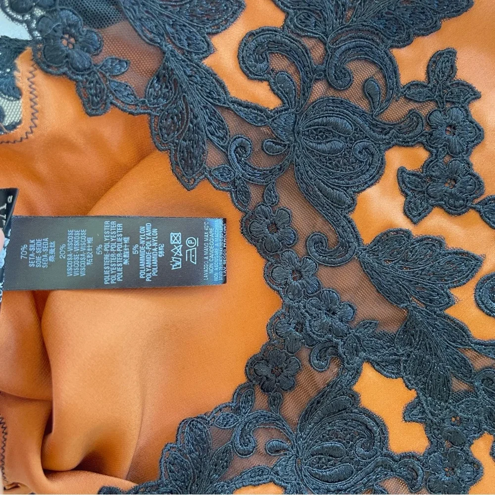 La Perla Maison Silk Orange Black Camisole Cami Tank NWT - Picture 10 of 10